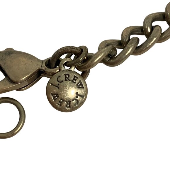 J.Crew Statement Bib Necklace Clear Rhinestone & Orange Lucite Crystal Choker - Picture 7 of 8